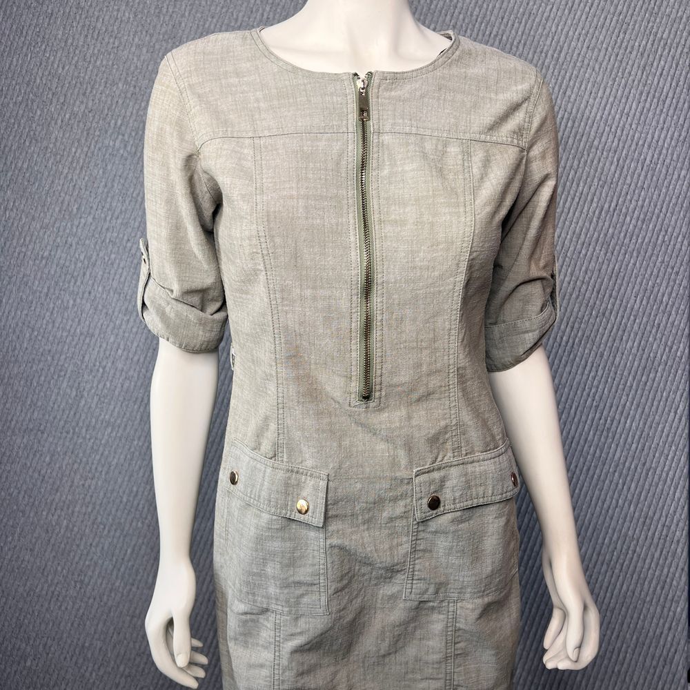 Sharagano Chambray‎ Lightweight Dress Pale Green Womens Size 6 Teacher Career